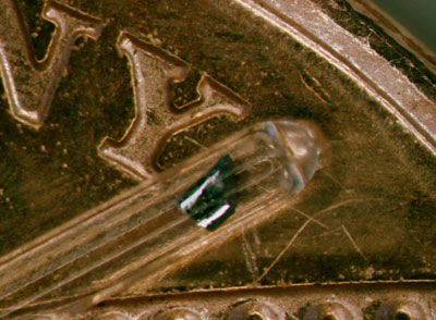 Photo of the phosphorous-doped silicon crystal
