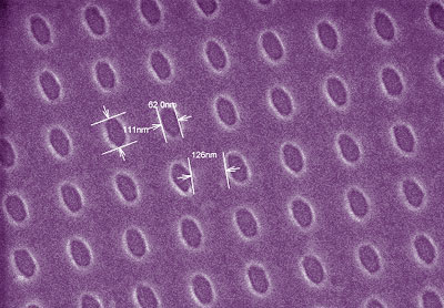 Pattern for an array of elliptical nanomagnets