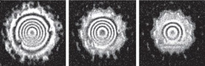 Diffraction patterns showing the formation of a bubble