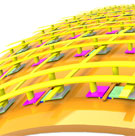 Diagram showing the cross-point architecture of a memristor