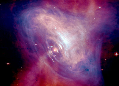Image made from multiple observations of the Crab pulsar