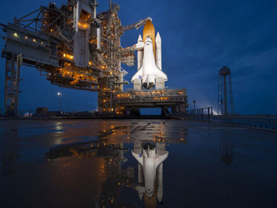 The space shuttle <i>Atlantis</i> takes off for the last time
