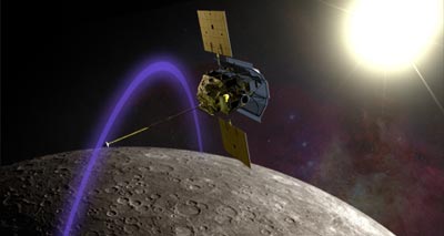 Artist's impression of the MESSENGER craft entering Mercury's orbit