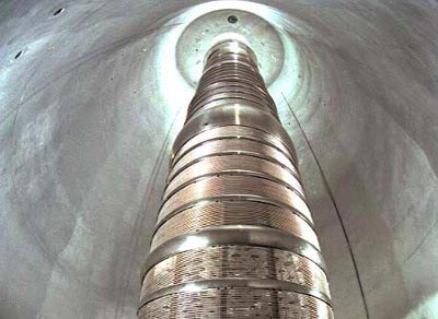The tandem tower at the Holifield Radioactive Ion Beam Facility
