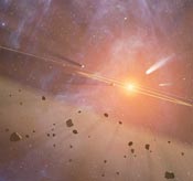 Artist's impression of a protoplanetary disc surrounding a young star