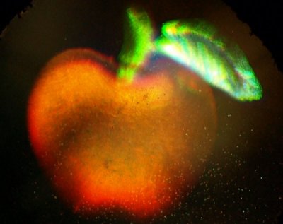 Image of a holographic apple