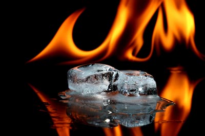 Photo of ice and fire