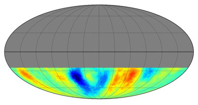 Map of cosmic rays from the southern sky