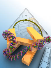 Artist's impression of how the plasmon ruler works