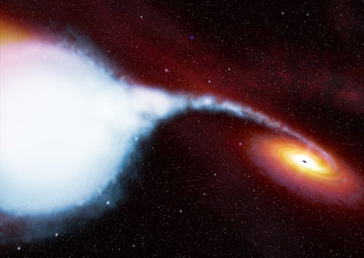 Artist's impression of the black hole in Cygnus X-1