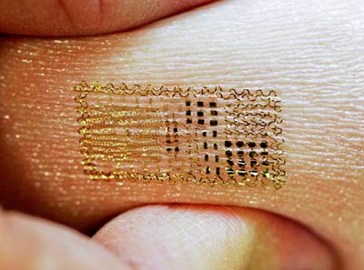 Photograph of a semiconductor tattoo on human skin