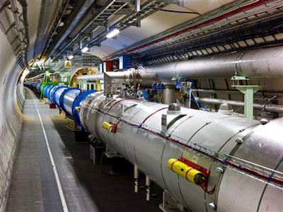 Photograph of the Large Hadron Collider&rsquo;s beam pipes