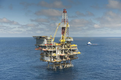 An off-shore oil rig