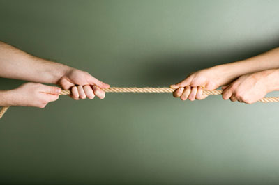 Photograph of a tug-of-war