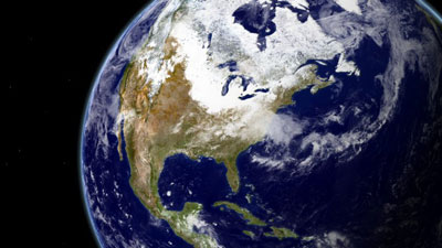 Composite satellite image of North America