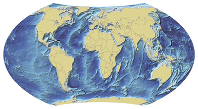 Ocean bathymetry map