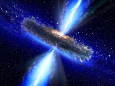 An artist's impression of a quasar