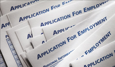 Photograph of job applications