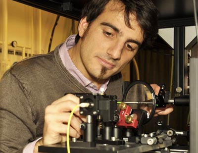 PhD student Michele Buscema studies the optoelectronic properties of quantum dots