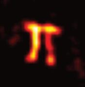 Image of a fluorescent pi-shaped object