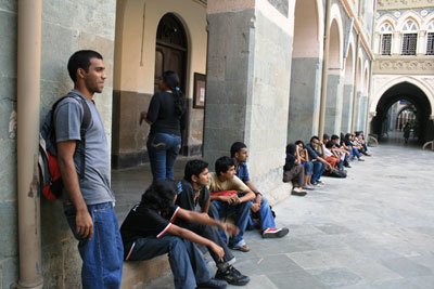 Photograph of students at St Xavier's College, Mumbai