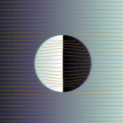 Illustration showing how a nanoparticle is cloaked from electrons