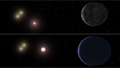 Artist&rsquo;s concept of the two super-Earths that orbit the star GJ&amp;nbsp;667C