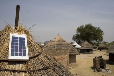 Small solar panel provides power
