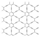 Stick diagrams showing four different forms of 2D carbon