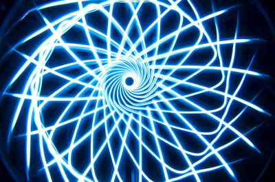 An artist's impression of twisted light beams