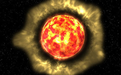 An artist&rsquo;s impression of a sandstorm around a dying star