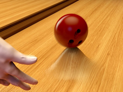 Illustration of how a surface made from a metamaterial with negative compressibility would respond to the weight of a bowling ball
