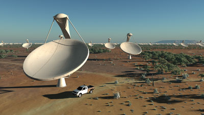 An artist's impression of the telescope array