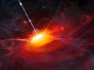 Artist's impression of a very distant quasar ULAS J1120+0641