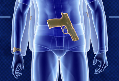 Illustration of a simulated security scan