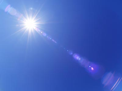 Photograph of the Sun in the sky