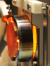 Photograph of the thermionic generator at a high temperature