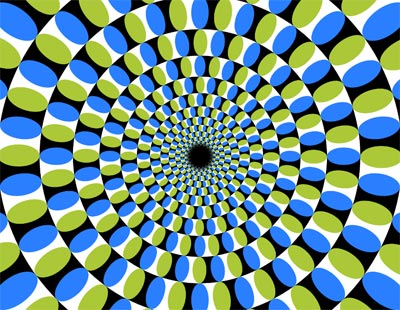 A static illusory-motion image of a 2D space-filling bearing configuration with 31 rotor discs