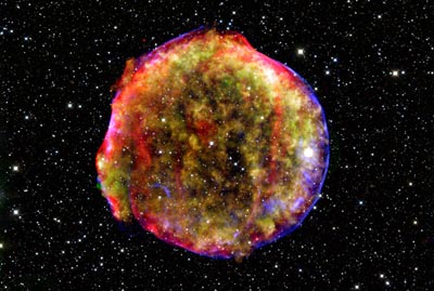An image of Tycho's Nova, the remnant of a Type Ia supernova